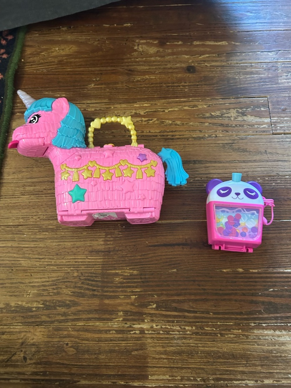 Polly Pocket Set Unicorn & Mini Panda with Polly Accessories  On the Go Play